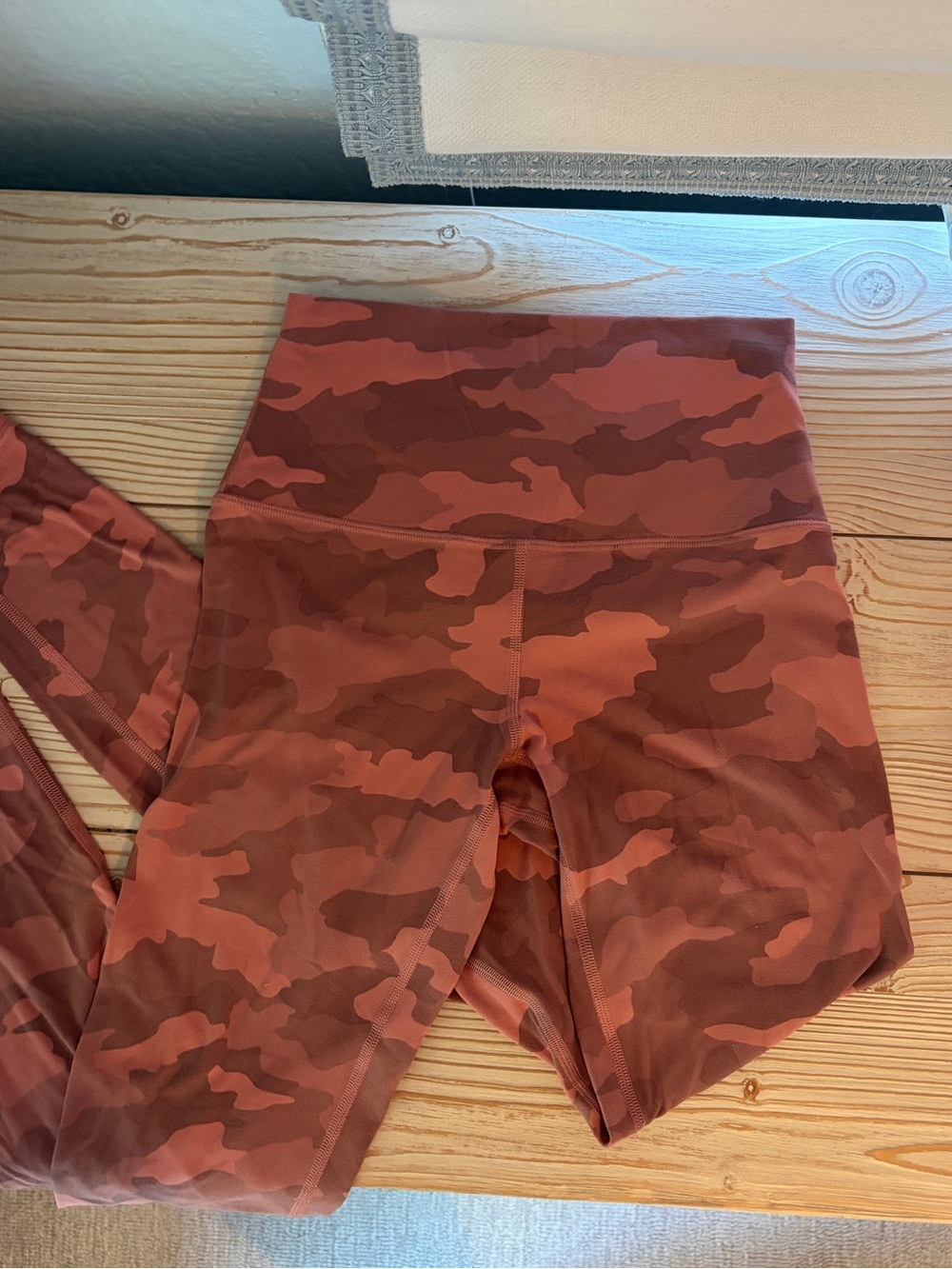 Lululemon Rust Pink Camo High-Waist Leggings